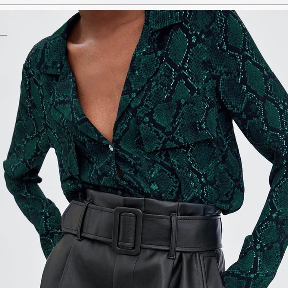 Zara Tops - Zara Snake Print Blouse